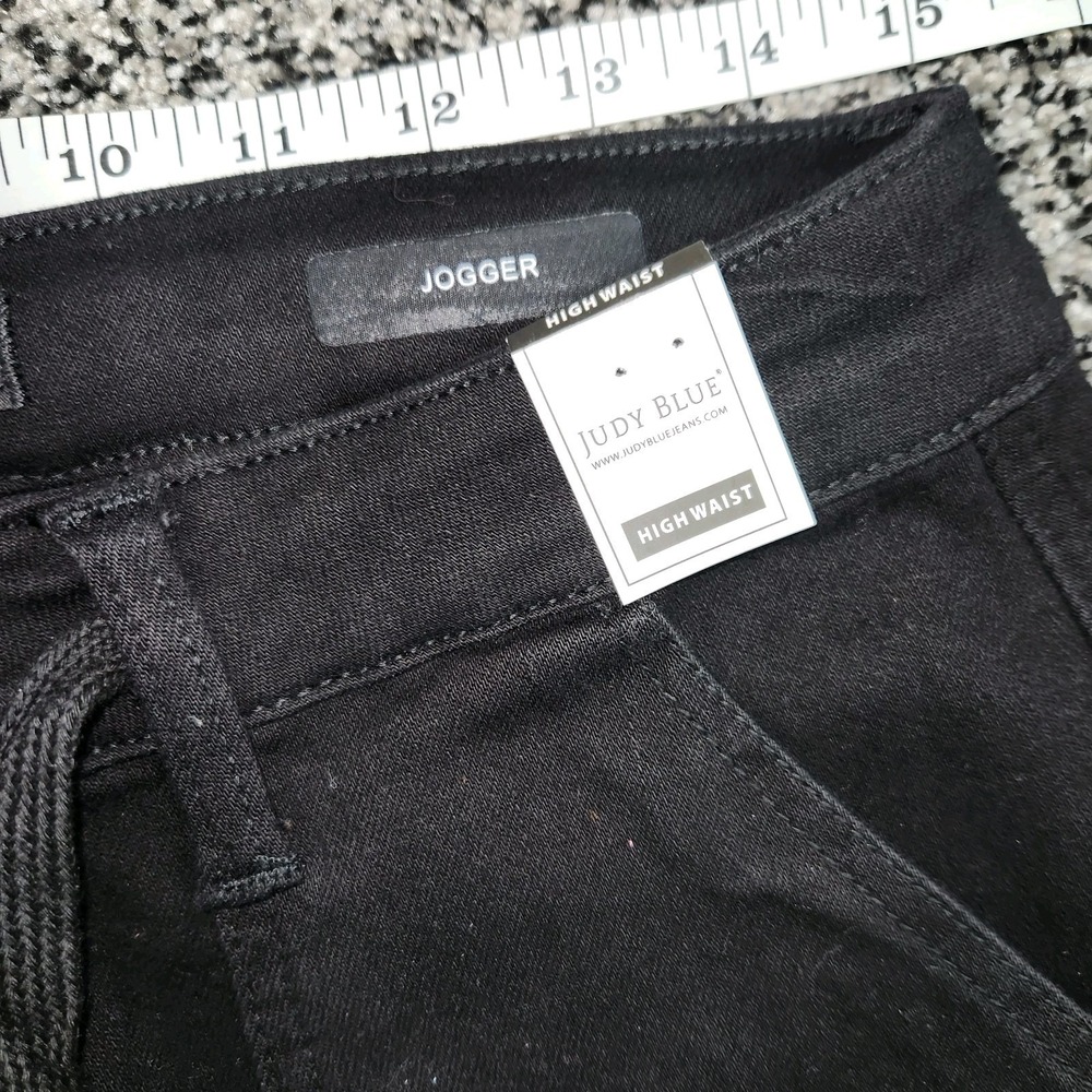 Judy Blue Black Double Cuff Jogger Pants Drawstring High Rise Size 11/30 Nwt - Picture 4 of 9